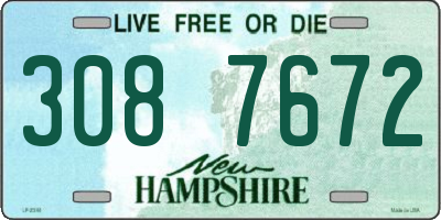 NH license plate 3087672