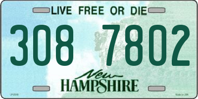 NH license plate 3087802