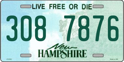 NH license plate 3087876