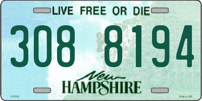 NH license plate 3088194