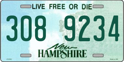 NH license plate 3089234