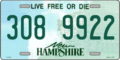 NH license plate 3089922