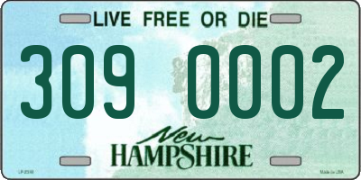 NH license plate 3090002