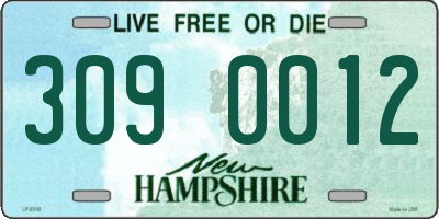 NH license plate 3090012