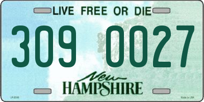 NH license plate 3090027