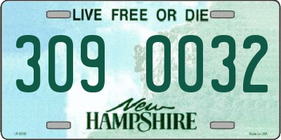 NH license plate 3090032
