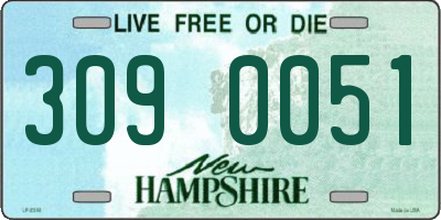 NH license plate 3090051