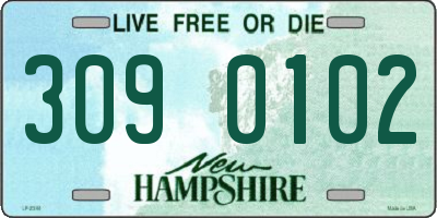 NH license plate 3090102