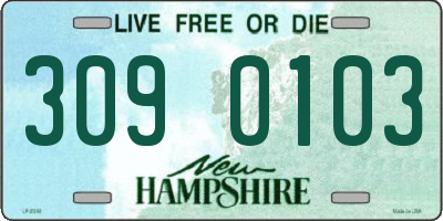 NH license plate 3090103