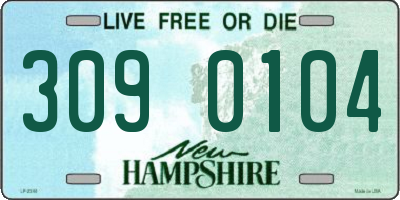 NH license plate 3090104