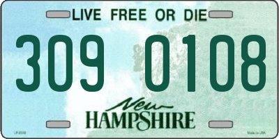 NH license plate 3090108