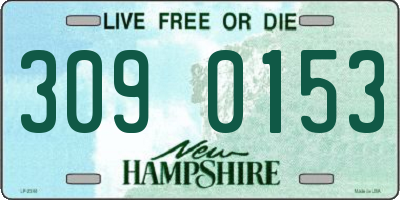 NH license plate 3090153