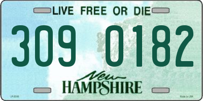 NH license plate 3090182