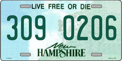 NH license plate 3090206