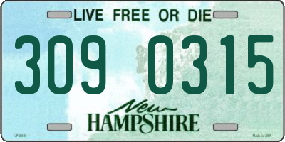 NH license plate 3090315