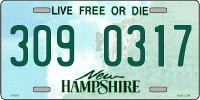 NH license plate 3090317
