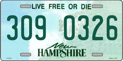 NH license plate 3090326