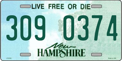 NH license plate 3090374