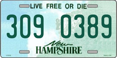 NH license plate 3090389