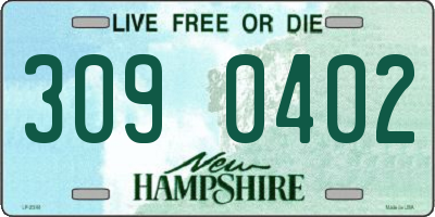 NH license plate 3090402