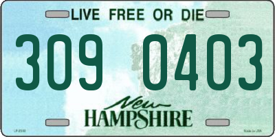 NH license plate 3090403