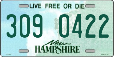 NH license plate 3090422