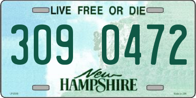 NH license plate 3090472