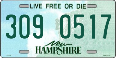 NH license plate 3090517