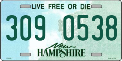 NH license plate 3090538