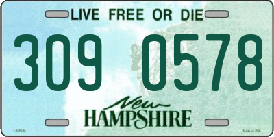NH license plate 3090578
