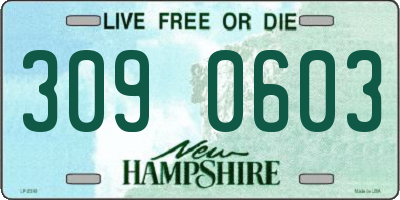 NH license plate 3090603