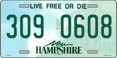 NH license plate 3090608