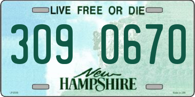 NH license plate 3090670