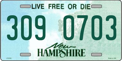 NH license plate 3090703