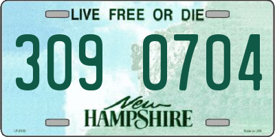 NH license plate 3090704
