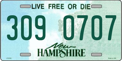 NH license plate 3090707