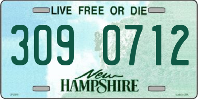 NH license plate 3090712