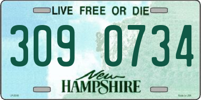 NH license plate 3090734