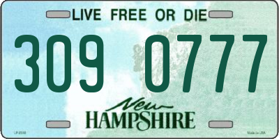 NH license plate 3090777