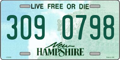 NH license plate 3090798