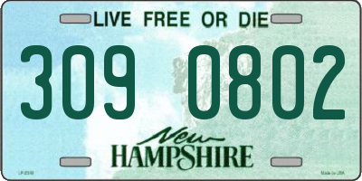 NH license plate 3090802