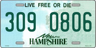 NH license plate 3090806