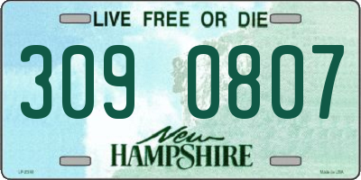 NH license plate 3090807