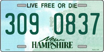 NH license plate 3090837