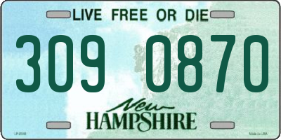 NH license plate 3090870