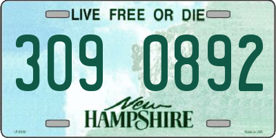 NH license plate 3090892
