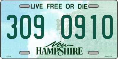 NH license plate 3090910