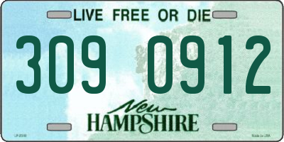 NH license plate 3090912