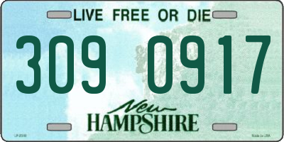 NH license plate 3090917