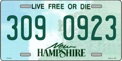 NH license plate 3090923